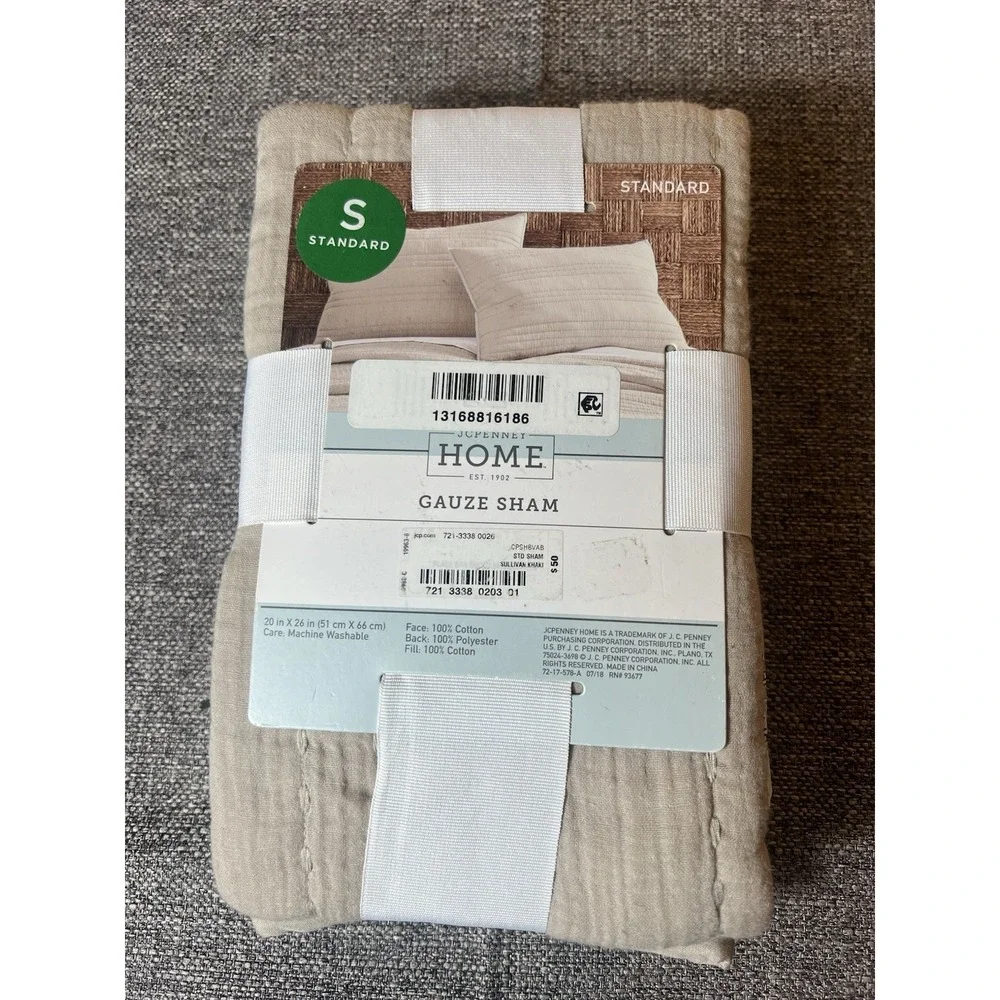 Set Of 1 Emma Shams JCPenney Home‎ Stone Sullivan Khaki Standard  20inx26in
